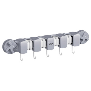 <b>Suction</b> <b>Cup</b> Mop Clip Rectangular Corner Mounted Durable Bathroom <b>Hook</b> No Drilling Mop Holder - Product Image 5
