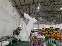 Décoration de Pâques gonflable décorative pour l'extérieur Lampe ballon lapin à lumière LED pour le festival de la mi-automne