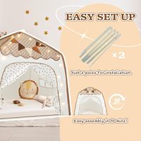 Tenda Tempat Tidur Anak Motif Bunga Titik-titik Cokelat Terlaris, Rumah Bermain Dome untuk Anak di Dalam dan Luar Ruangan