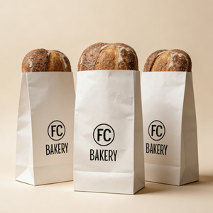 Sacs en papier kraft personnalisés pour emporter les aliments, sacs en papier écologiques pour emballages cadeaux, sacs en papier pour boulangerie - Product Image 2