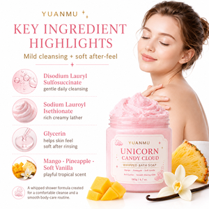 Savon de bain fouetté hydratant OEM ODM Marque Privée Bonbons Licorne Nettoyant Corporel Végétalien Mangue Ananas <span class=keywords><strong>Vanille</strong></span> - Product Image 3