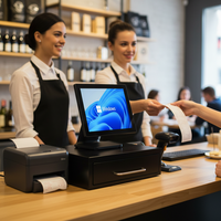 RUINAI 15'' 10 Noktalı Kapasitif Dokunmatik Ekranlı POS Terminali Android 11 Masaüstü Kasa Sistemi 4G/WiFi/NFC Bluetooth5.2 Wi-Fi