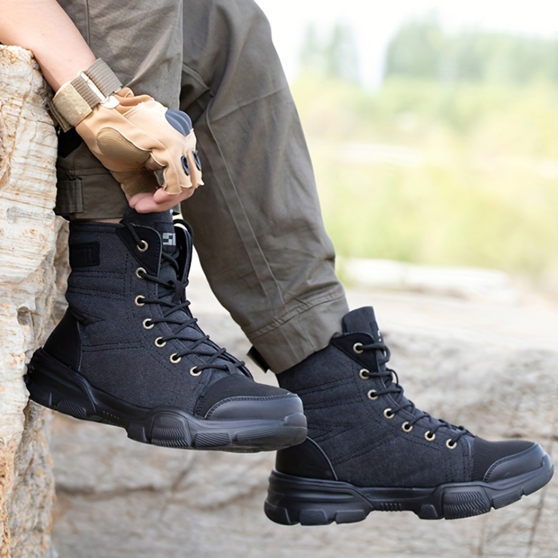AMAWEI Steel Toe Boots - Safe and Lightweight Work Boots