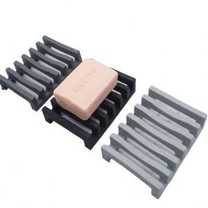 Non-Slip Silicone <b>Soap</b> Dish <b>Holder</b> Bathroom Accessories for Sink Deck Bathtub & Shower Drainer Case Saver - Product Image 1