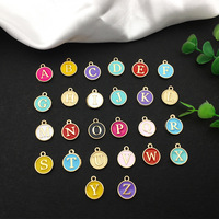 26 pièces Alphabet lettre émail breloques Double face initiale pendentif A-Z Alphabet breloque pour collier Bracelet fabrication de bijoux