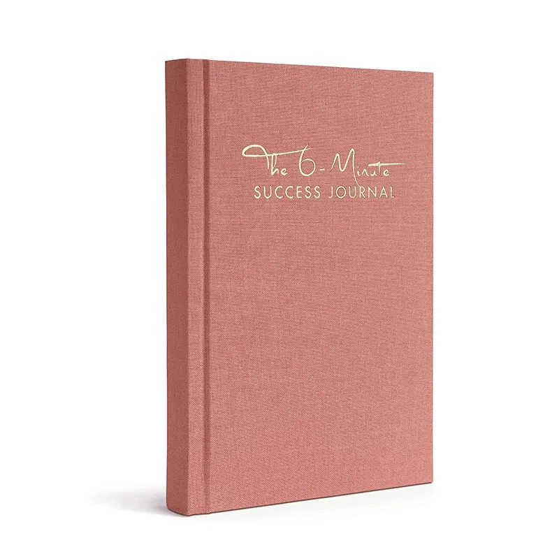 Cuaderno personalizado de cubierta de tela de lino, cuaderno de moda de papel de aluminio dorado A5, planificador diario de automejora