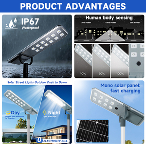 Lampadaire solaire LED intégré tout-en-un de haute qualité, étanche IP67, en aluminium, 200W, 240W, 300W, 400W, 500W, 600W, 800W - Product Image 1
