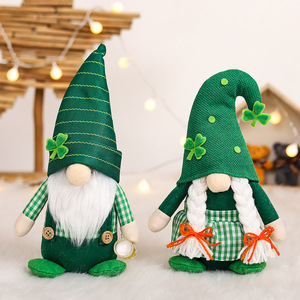 Gnomo <span class=keywords><strong>del</strong></span> Día de San Patricio, muñeco sin rostro, trébol de <span class=keywords><strong>la</strong></span> <span class=keywords><strong>suerte</strong></span> irlandés, adornos de mesa de <span class=keywords><strong>enano</strong></span> de felpa verde, decoración, Gnomo <span class=keywords><strong>del</strong></span> Día de San Patricio - Product Image 2