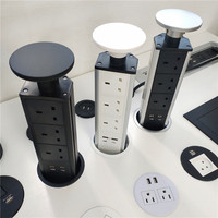 Prise de courant escamotable encastrée avec 3 prises UK et 2 ports USB pour comptoir de cuisine, bureau, plan de travail CE