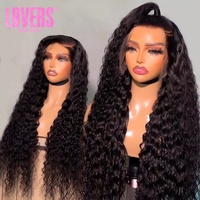 13x6 Raw 30 Inch Lace Frontal Invisi-String Glueless 360 Full HD Lace Front Wig Rambut Asli Manusia India Burma Model Keriting Bergelombang