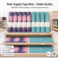 Tapis de yoga en caoutchouc naturel avec surface en daim, imprimé sur mesure, antidérapant, écologique, vente en gros, OEM, ODM