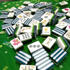 Juego de Mahjong Americano de Acrílico de Lujo y Elegante, Personalizado, de 160 Piezas, con Soportes para Mahjong, Hecho en EE. UU. - Product Image 1
