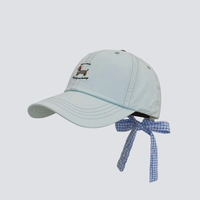 Gorra de Béisbol con Lazo Bordado de Dibujos Animados, Unisex, Primavera-Verano, Protección Solar, Transpirable, Impermeable, con Visera que Favorece el Rostro