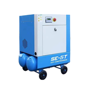 Mini compresseur d'air à vis stationnaire silencieux monophasé 220V/380V 8bar~10bar 4kW 5,5HP 26*2L/Min pour l'industrie chimique