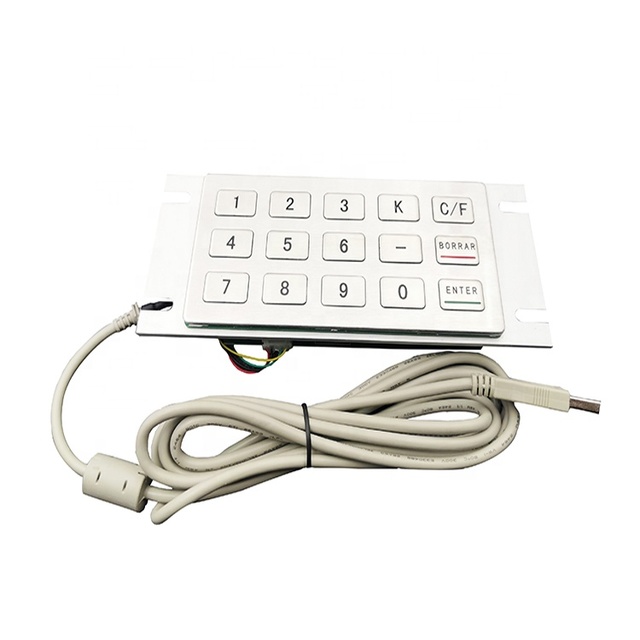 Waterproof 20 Keys USB Numeric High Quality Stainless steel Metal Mounted Keypad For Kiosk or ATM machine