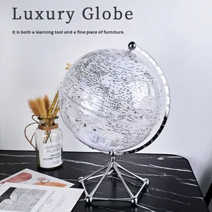 창의적인 투명 플라스틱 지구본 장식품 고급스러운 거실 사무실 책상 장식 대형 - Product Image 5