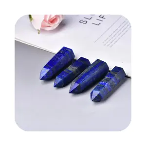 Varinhas de quartzo para lapis-lazúli, bastões naturais mais vendidos por atacado, bastões de cristal para fengshui, torre de presente em cristal azul