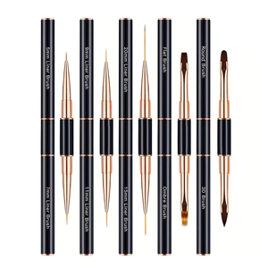 Set di 5 Pennelli <span class=keywords><strong>per</strong></span> Nail Art in Alluminio a Doppia Punta <span class=keywords><strong>per</strong></span> Colorazione e Decorazione, <span class=keywords><strong>per</strong></span> Fototerapia e Modellatura - Product Image 5