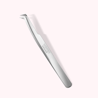 Pince à cils Veyes Inc JP-Artisan polie à la main, ergonomique en acier inoxydable pour extensions de cils en éventail