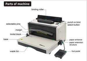 Thiết Bị Văn Phòng Cuộn Dây Ràng Buộc Máy SG-EC8706 Tự Động Xoắn Ốc Ràng Buộc Máy - Product Image 3