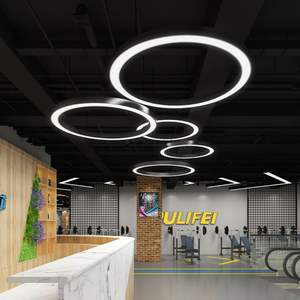 LED creux cercle pendentif fil lumière simple style moderne bureau gym vêtements boutique centre commercial supermarché lampes et lanternes - Product Image 1