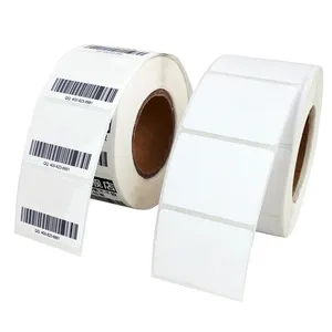 Etiqueta de embalagem de pvc, rolo de papel de rolamento térmico de 1mm 35x25 etiqueta branca