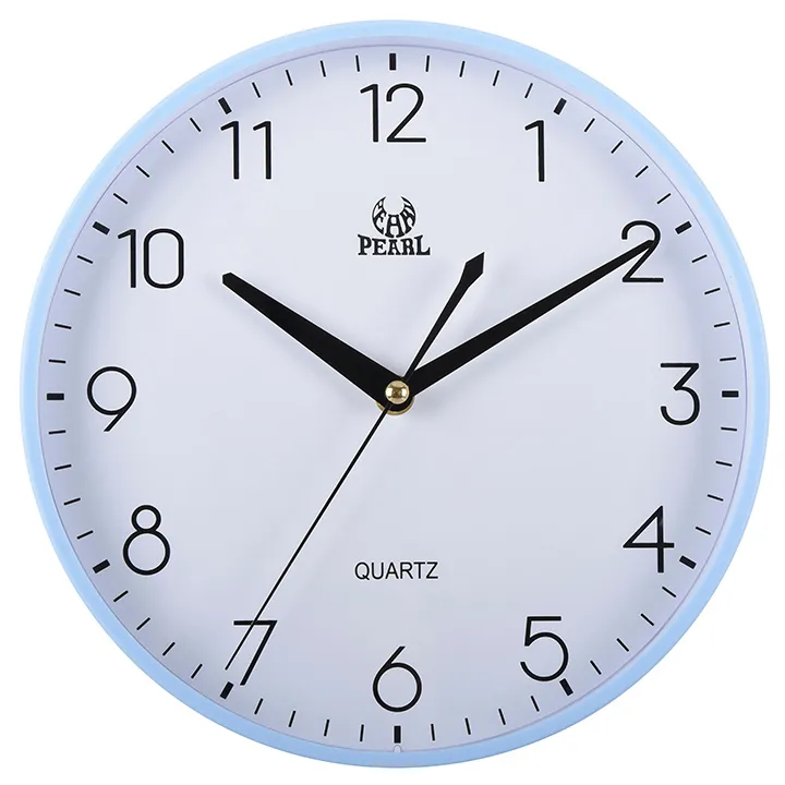 Promotional Manufacturers 10 Inch Hot Sell Blue Wall Clock Silent & Non-Ticking Battery Operated Quartz Round Clock
