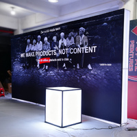 Support d'affichage rectangulaire en tissu tendu avec éclairage LED pour stand publicitaire, salon professionnel et exposition