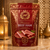 Sachet Doypack de Luxe en Feuille d'Or pour Bœuf et Jambon, Imprimé Personnalisé, avec Fermeture Ziplock, Emballage Premium pour Viande et Snacks, Qualité Supérieure