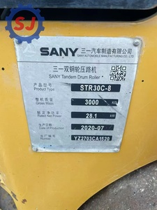 Used Sany STR30C-8 Hydraulic Double Drum <b>Road</b> Roller 3 Ton Vibratory Compactor Diesel Construction <b>Machine</b> - Product Image 6