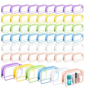 Neceser transparente Bolsa <span class=keywords><strong>de</strong></span> maquillaje cosmético aprobada por la TSA Bolsa <span class=keywords><strong>de</strong></span> viaje para llevar bolsas compatibles con la aerolínea del aeropuerto para mujeres y hombres - Product Image 1