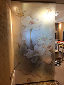 High-Strength Stained <strong>Glass</strong> <strong>Panels</strong> High Light Transmittance-Embossed Design Customizable Patterns for Contemporary Home - Product Image 4
