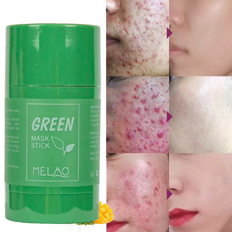 MELAO Green Mask Stick – Green Tea Clay Face Mask Stick for Deep Cleansing, Oil Control, Pore Care & Refreshing Facial Skincare