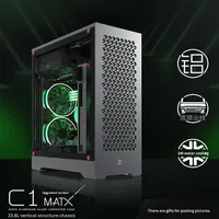 Coque d'ordinateur de jeu verticale compatible MATX/ITX/ATX en alliage d'aluminium de qualité supérieure C1 pour carte d'alimentation compacte Apple Hole