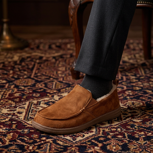 The <strong>Slipper</strong> Company <strong>Mens</strong> Moccasin Brown <strong>Slipper</strong> with Memory Foam Midsole and Rubber Outsole-Size 8 <strong>UK</strong> - Product Image 5