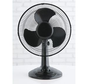 Ventilateur de table électrique OEM personnalisé à faible bruit, en plastique, 12 pouces, mécanique, pour hôtel, emballage en boîte couleur - Product Image 1