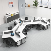 Cadre métallique Bureau de bureau en bois Bureau élégant blanc pour le personnel Bureau avec écran d'ordinateur Ensemble de bureaux et de chaises