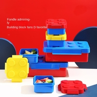Hot verkopende mixbare bouwstenen, leuke en creatieve doos met fruitbouwstenen voor kinderen, 39-delige lunchbox, magnetronbestendig