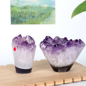 Améthyste <span class=keywords><strong>cathédrale</strong></span> améthyste brute géode cristaux de pierre brute naturelle grappe fleur d'améthyste - Product Image 3