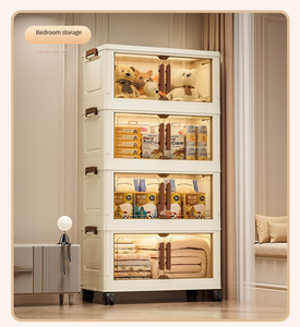 Nhiều lớp lưu trữ tủ tủ quần áo có thể tháo rời phòng ngủ quần áo bộ đồ giường lưu trữ container với Cửa trong suốt - Product Image 3