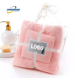 हॉट सेल होटल स्पा तौलिए माइक्रोफाइबर बेबी तौलिया बाथरूम के लिए उपयोग किया जाता है 2 पीस सेट स्नान तौलिया उपहार सेट