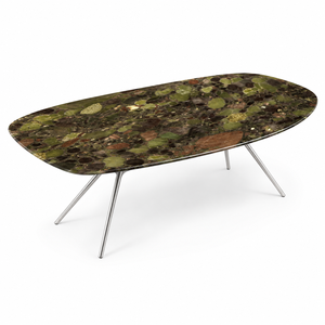 Customized Luxury Four Seasons Green Marble Dining <b>Table</b> Rechtangel <b>Top</b> Modern Custom Design Villa 6~8 Seater - Product Image 2