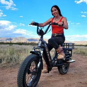 Bici <span class=keywords><strong>Cargo</strong></span> <span class=keywords><strong>Elettrica</strong></span> Ibrida con Telaio in Alluminio EU, Sensore di Coppia, Coda Lunga per 2 Bambini, E-<span class=keywords><strong>bike</strong></span> da Pendolarismo Urbano 48V Litio - Product Image 6