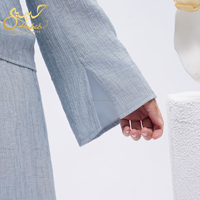 Ensemble Deux Pièces Coordonné Couleur Unie : Blouse Cache-cœur et Jupe - Abaya de Dubaï, Vêtements Islamiques, Tenues Modestes pour Femmes Musulmanes