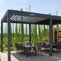 Pergola en aluminium Jiake 6063-T5 avec toit à lames motorisé pour ferme de chouilles, terrasse, jardin, patio, espace extérieur, gazebo, pavillon