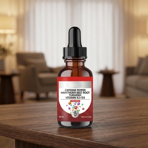 Gouttes liquides de piment de Cayenne en gros avec aubépine, racine de betterave, curcuma, vitamines <span class=keywords><strong>K2</strong></span>+D3 : Activez votre énergie, se mélange facilement à votre alimentation quotidienne. - Product Image 6