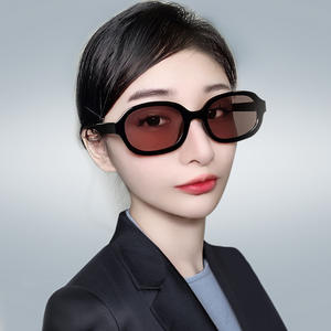 Gafas de sol retro ovaladas para mujer, estilo coreano, ojo de gato, montura negra, polarizadas, protección UV400, tipo 3, gafas de sol - Product Image 1