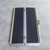 Rampe pliante en aluminium pratique de 1,5 m, capacité de 272 kg, surface antidérapante, rampe de mobilité pour accès aux escaliers et aux portes