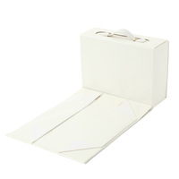 Ensemble d'emballages de luxe sur mesure pour soins de la peau, blanc, avec poignée portable, fermeture magnétique, boîte rigide pliable