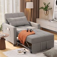 Großhandel Einzel-Schlafsofa mit Bettfunktion 3-in-1 Konvertierbares Schlafsofa in Modernem Leinen-Stoff für Apartment Wohnzimmer Arbeitszimmer